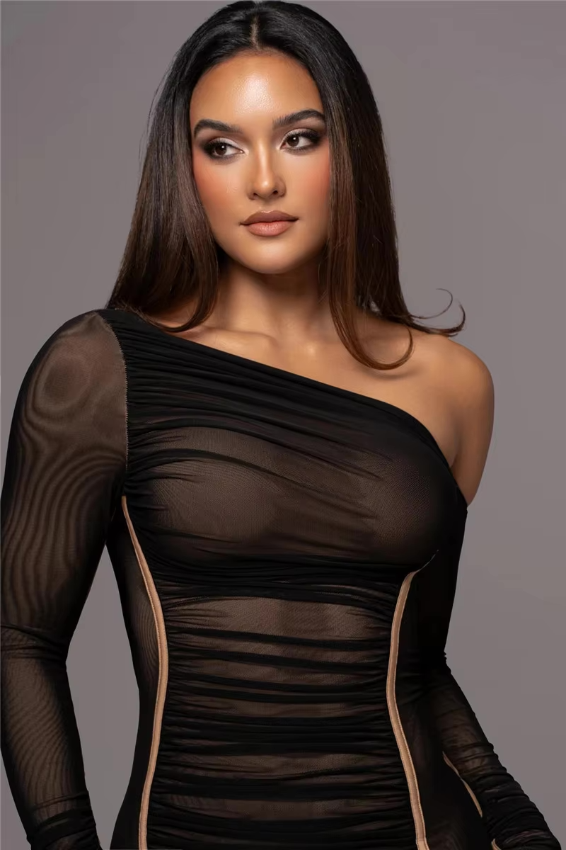 Evelyn Women's One Shoulder Bodycon Midi Dress