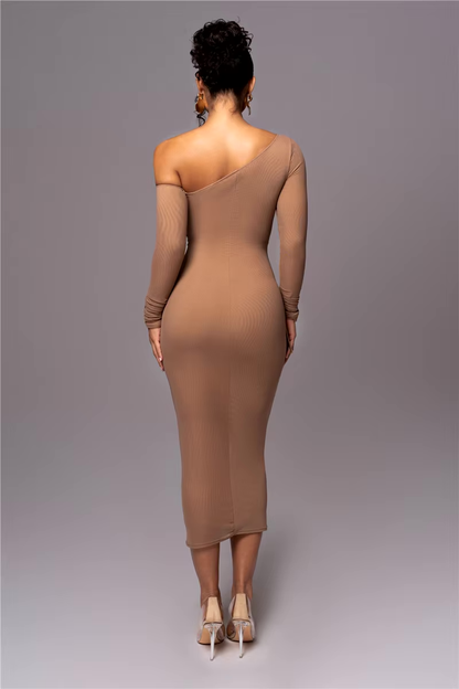 Evelyn Women's One Shoulder Bodycon Midi Dress