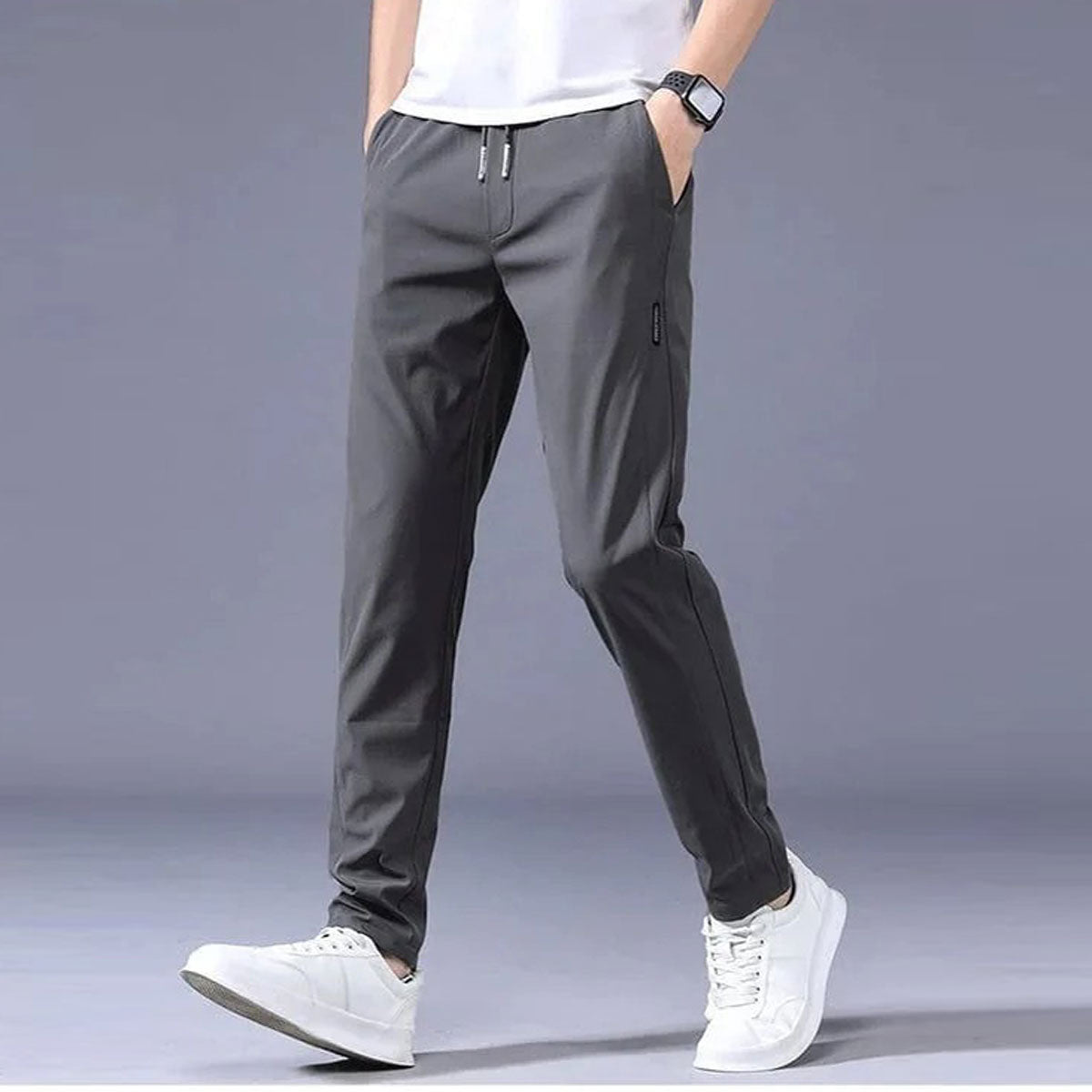 Men's Slim Fit Drawstring Trousers - Fashinoza