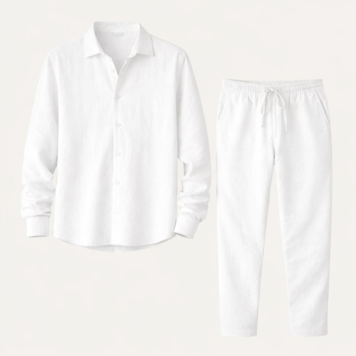 Men's Linen Summer Set Shirt Pants - Fashinoza