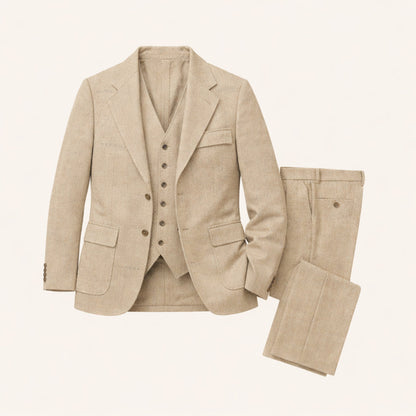 Men's Tweed Suit Herringbone 3 Piece