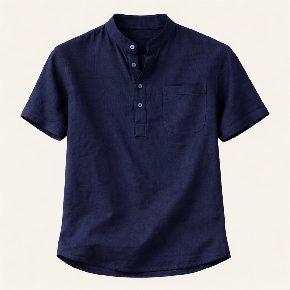 Men's Soft Cotton Linen Henley Shirt