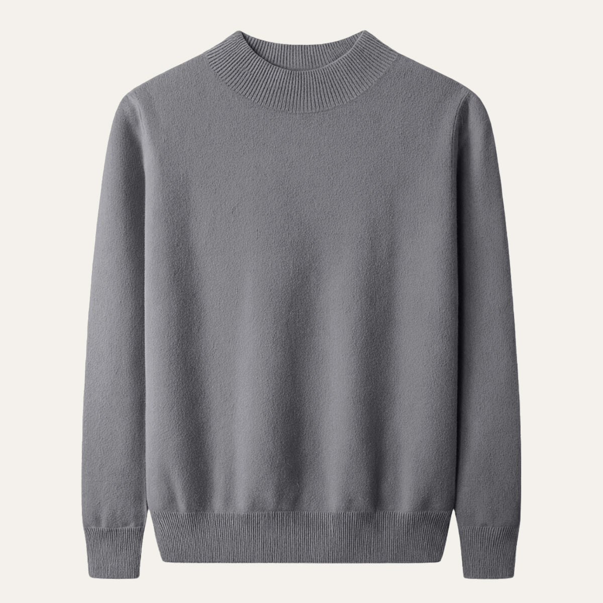 Men's Mock Neck Knit Sweater Plain