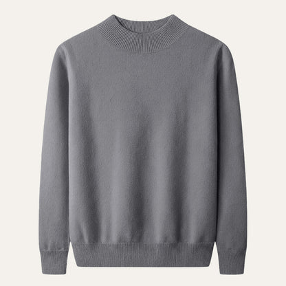 Men's Mock Neck Knit Sweater Plain