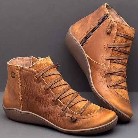 Women's Orthopedic Ankle Boots Lace-Up Comfortable Design