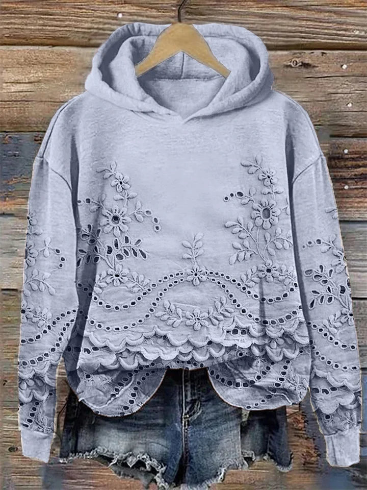Women's Hoodie Decorative Cutout Detailing