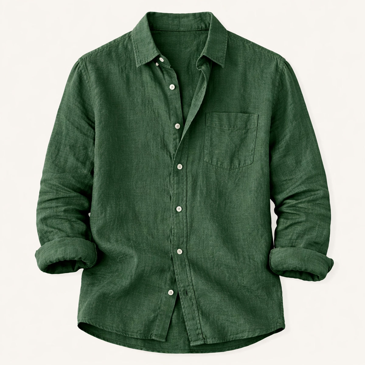 Men's Cotton Linen Stand Collar Shirt Lightweight