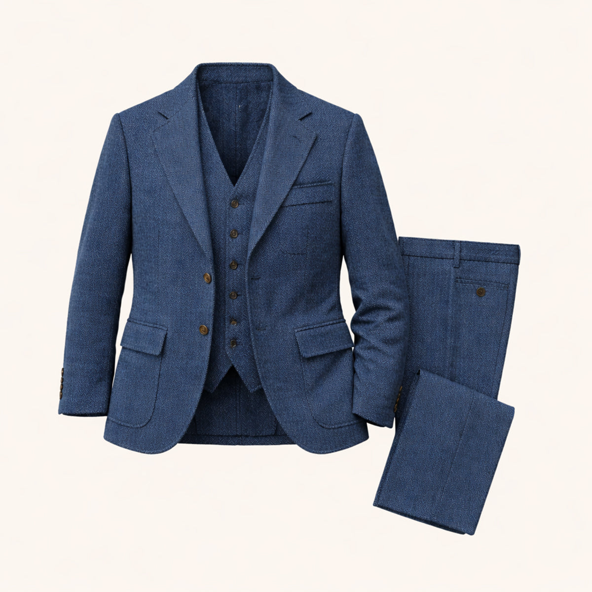 Men's Tweed Suit Herringbone 3 Piece