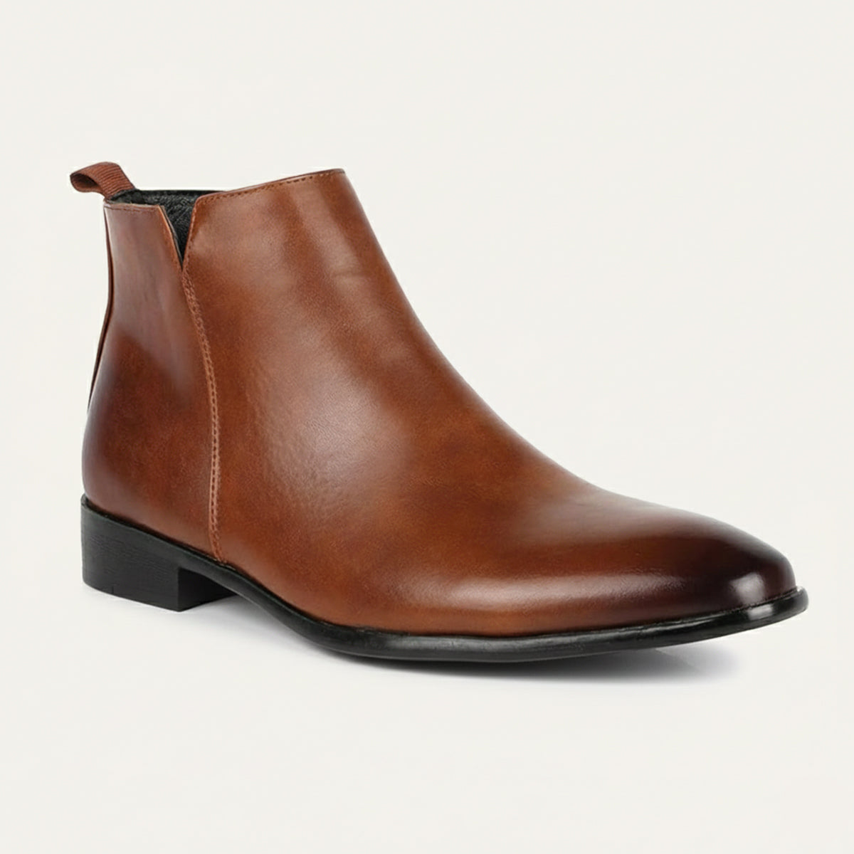 Cortona Men's Chelsea Boots Zip Ankle Leather Black - Fashinoza