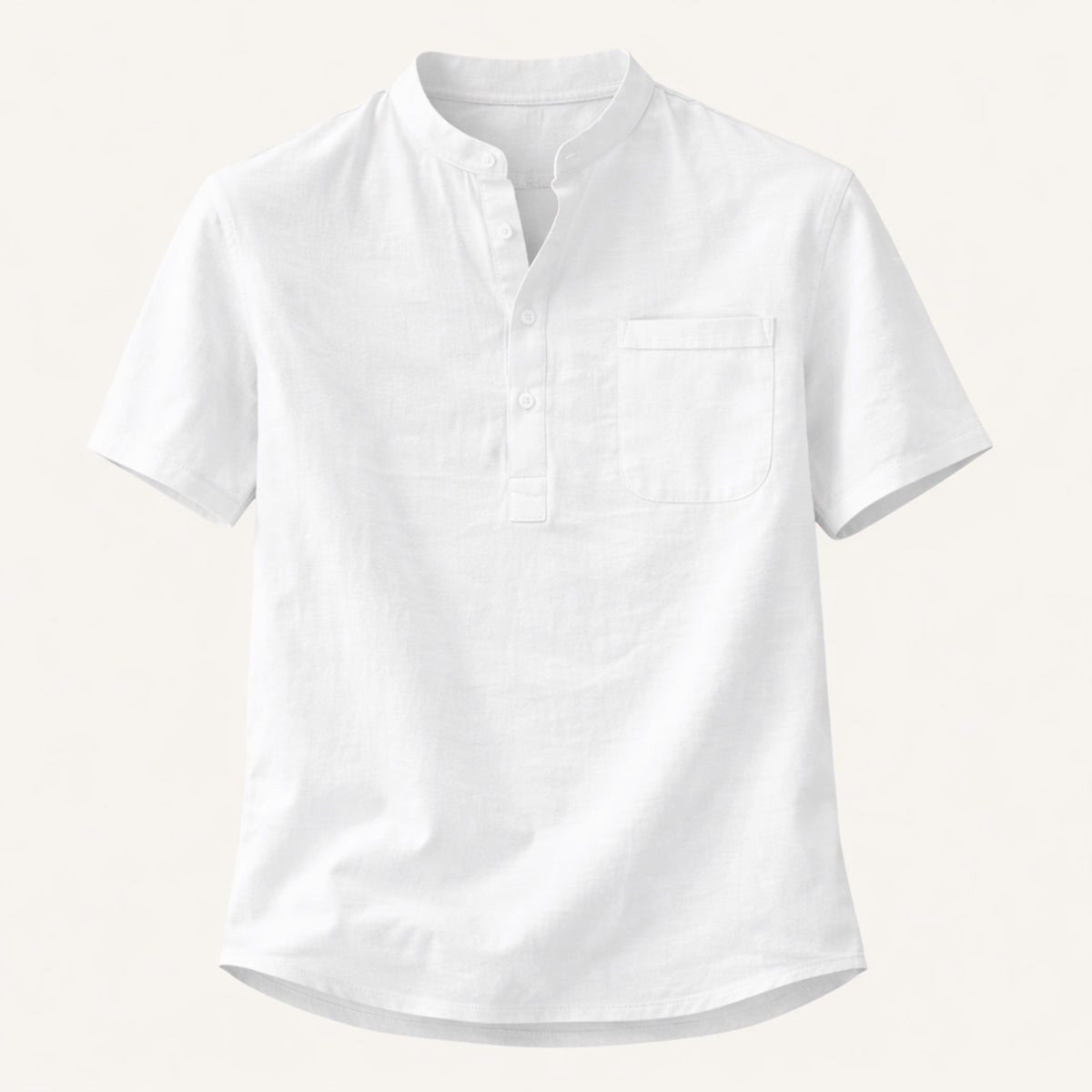 Men's Soft Cotton Linen Henley Shirt