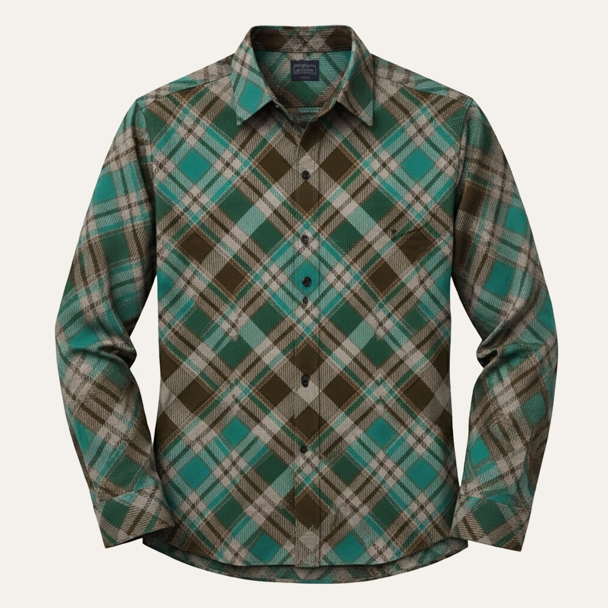 Men's Western Denim Shirt Soft Two Tone Patchwork Blue