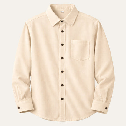 Men's Corduroy Shirt Solid Color Casual - Fashinoza