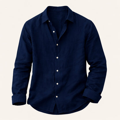 Men's Casual Cotton Linen Shirt Relaxed Fit