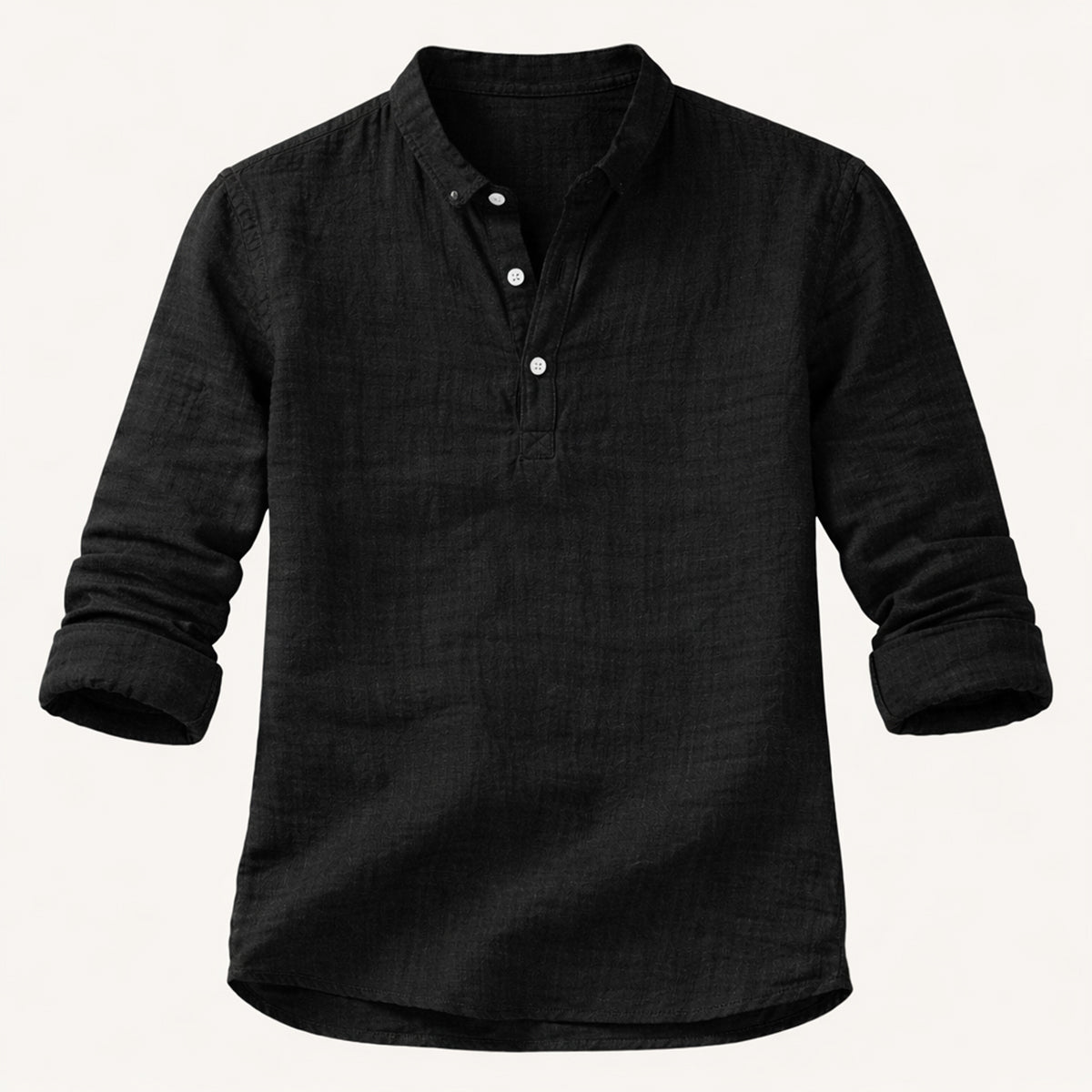 Men's Linen Casual Button Up Shirt Breathable Beige