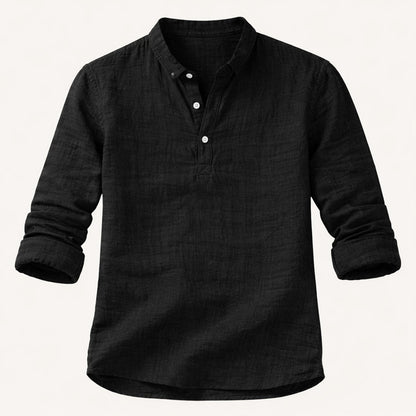 Men's Linen Casual Button Up Shirt Breathable Beige