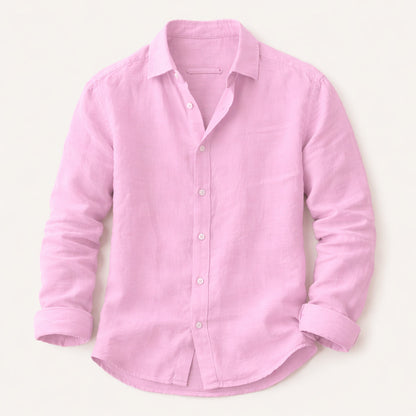 Men's Cotton Linen Shirt Relaxed Fit Breathable