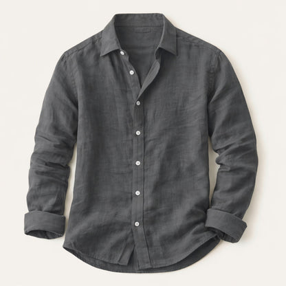 Men's Cotton Linen Shirt Relaxed Fit Breathable