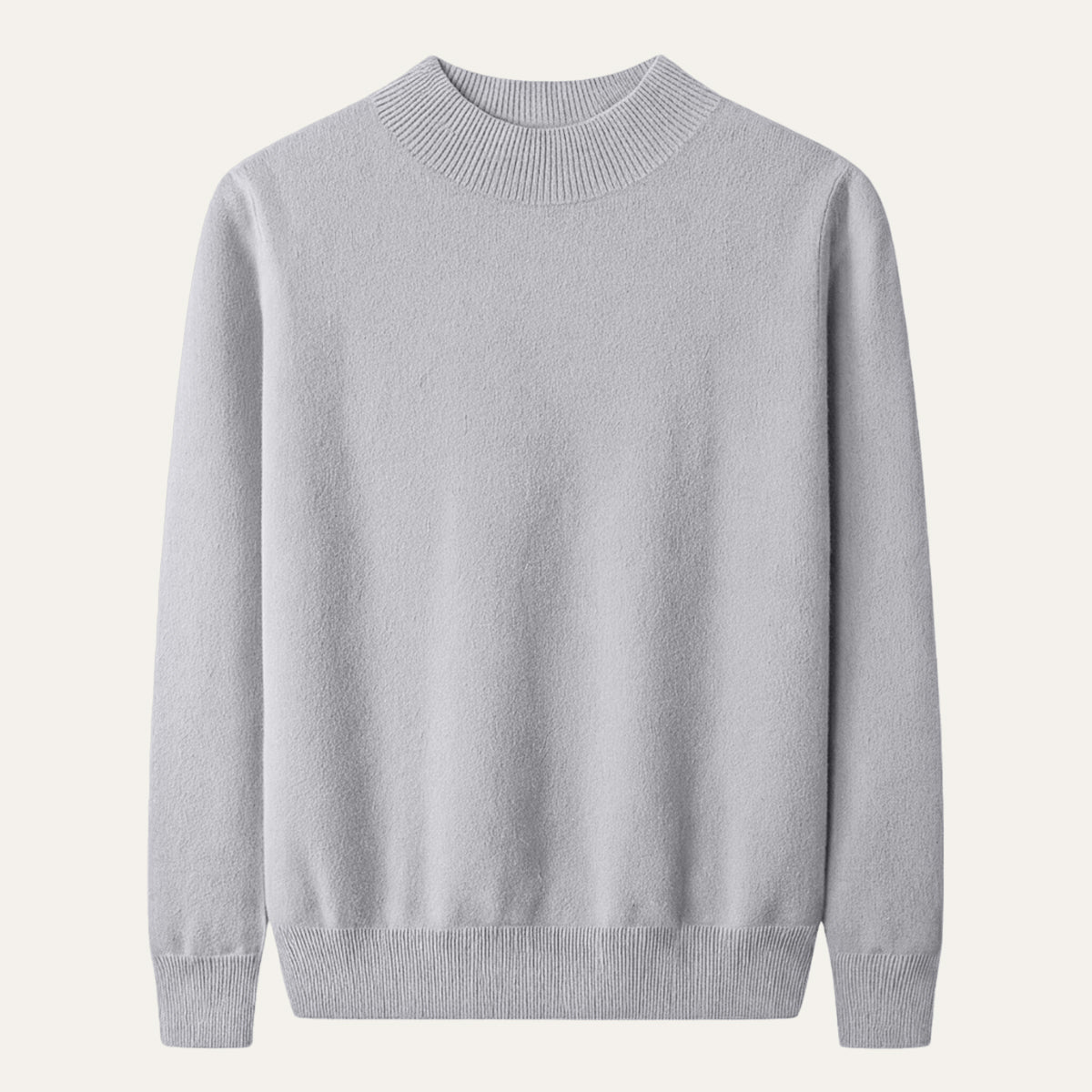 Men's Mock Neck Knit Sweater Plain