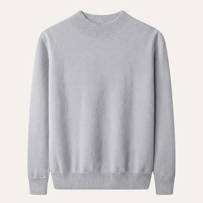 Men's Mock Neck Knit Sweater Plain