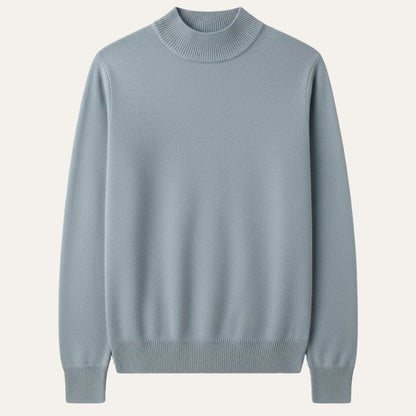 Men's Mock Neck Knit Sweater Plain