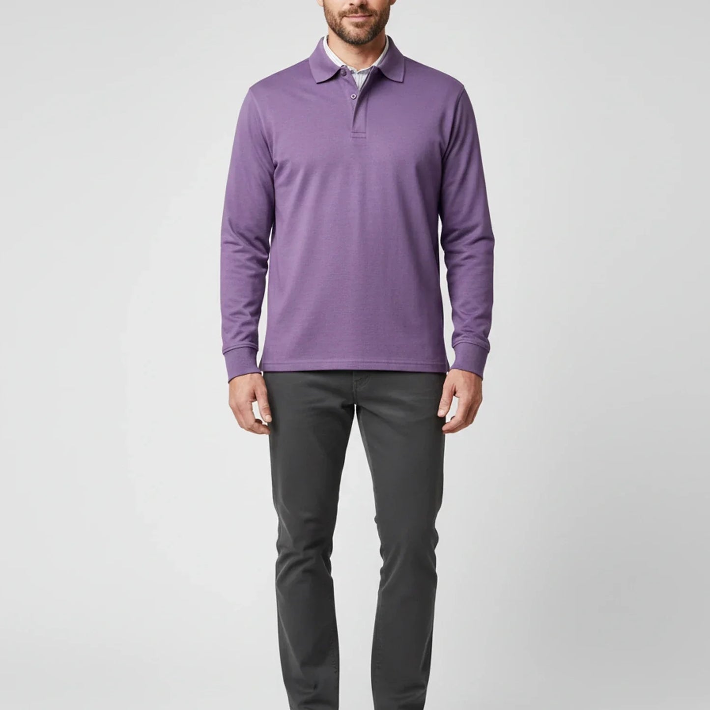 Liam | Men's Spring Long-Sleeve Polo Shirt