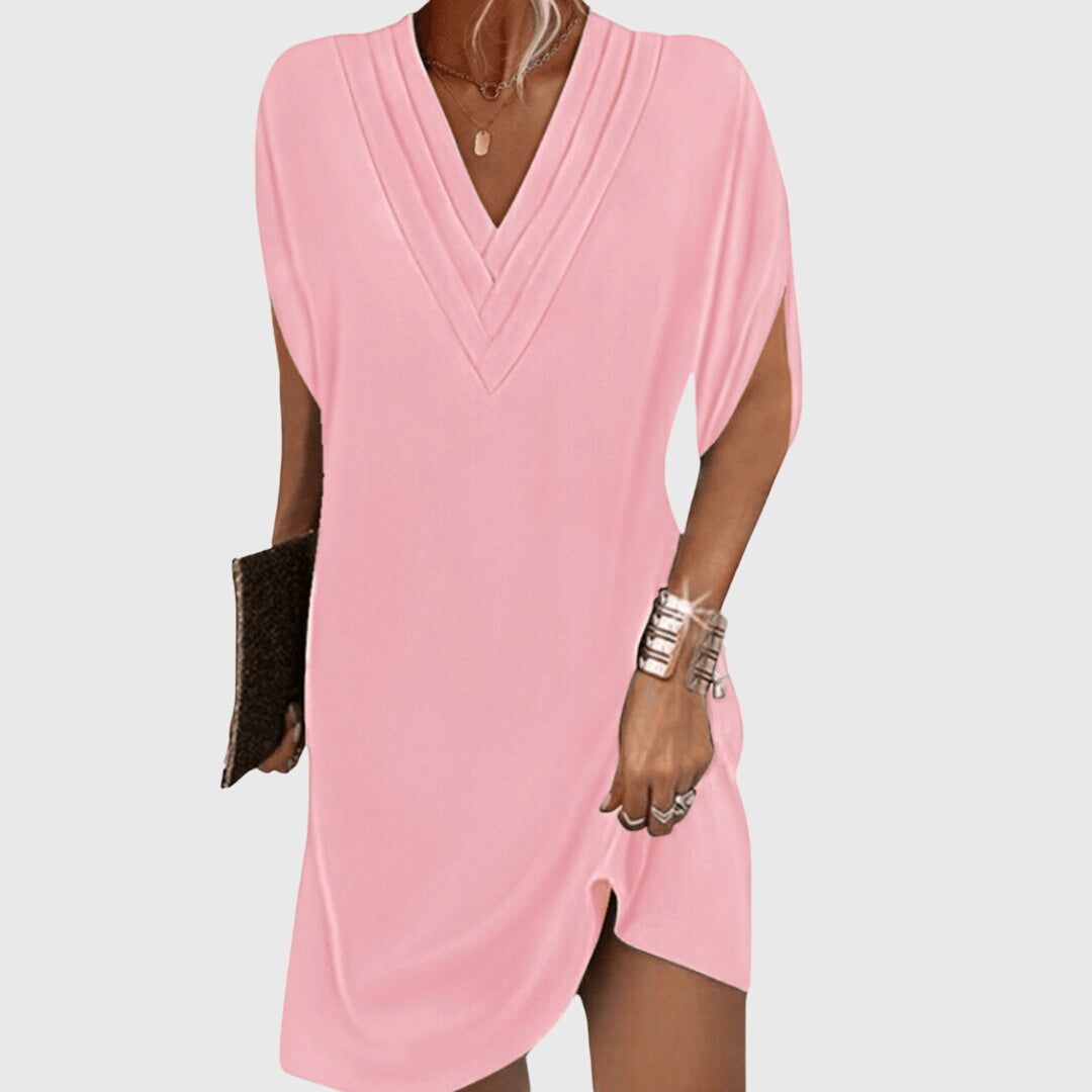 Kimberly | Womens V Neck Loose Mini Dress