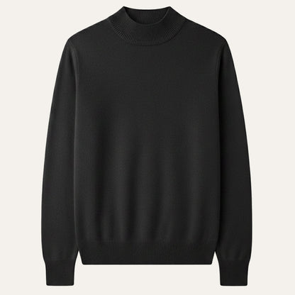 Men's Mock Neck Knit Sweater Plain - Fashinoza