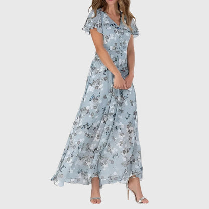 Jacklyn | Womens Floral V Neck Maxi Dress