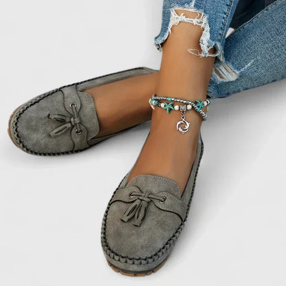 Women's Suede Slip-On Loafers Flat Shoes Brown