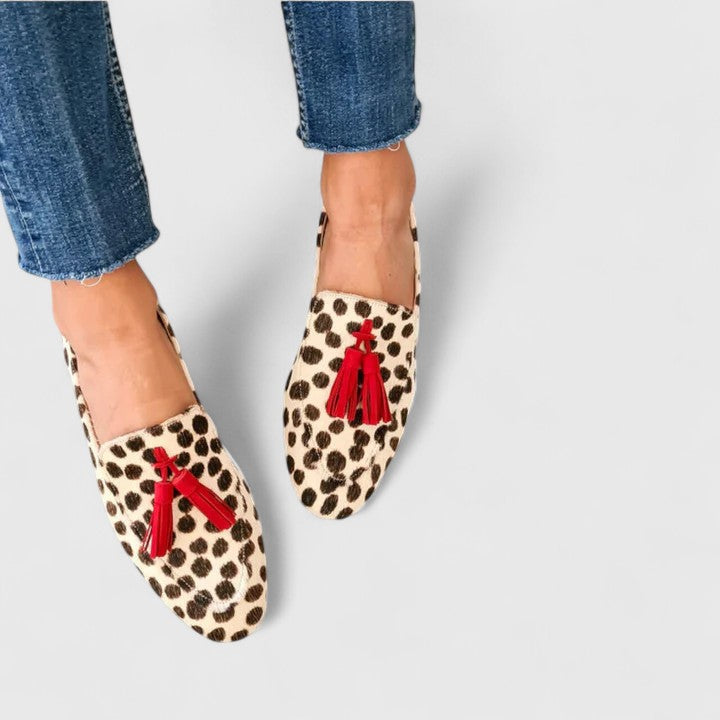 Women's Patterned Tassel Loafers Slip-On - Fashinoza
