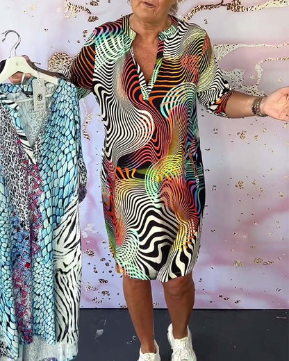 Women's Casual Abstract Print Dress