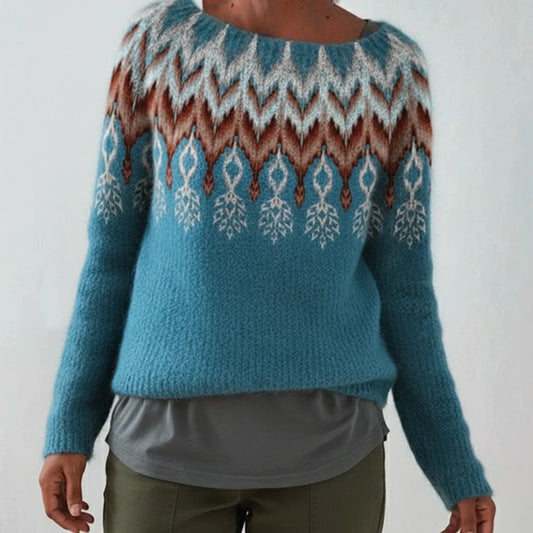 Women's Icelandic Pullover Sweater - Fashinoza