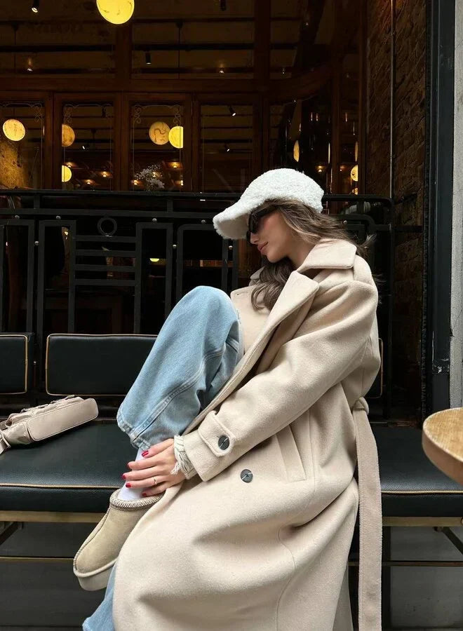 Women's Double Breasted Long Coat Tailored