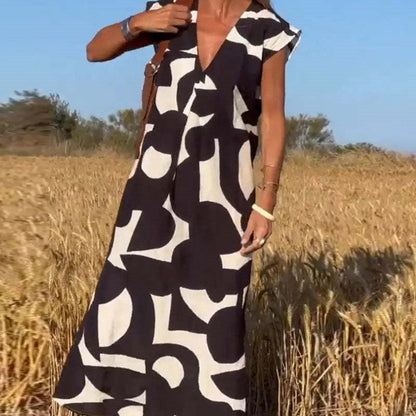 Women's Abstract Lace Maxi Dress