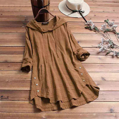 Women's Plaid Hoodie Dress Comfortable
