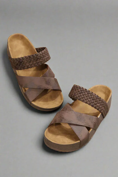 Women's Multi Strap Slide Sandals Platform Sole