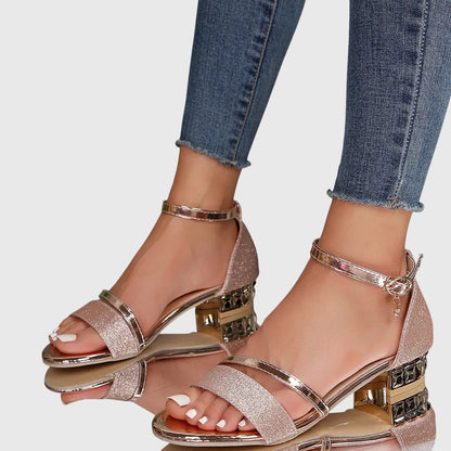 Lily | Womens Ankle Strap Block Heel Sandals