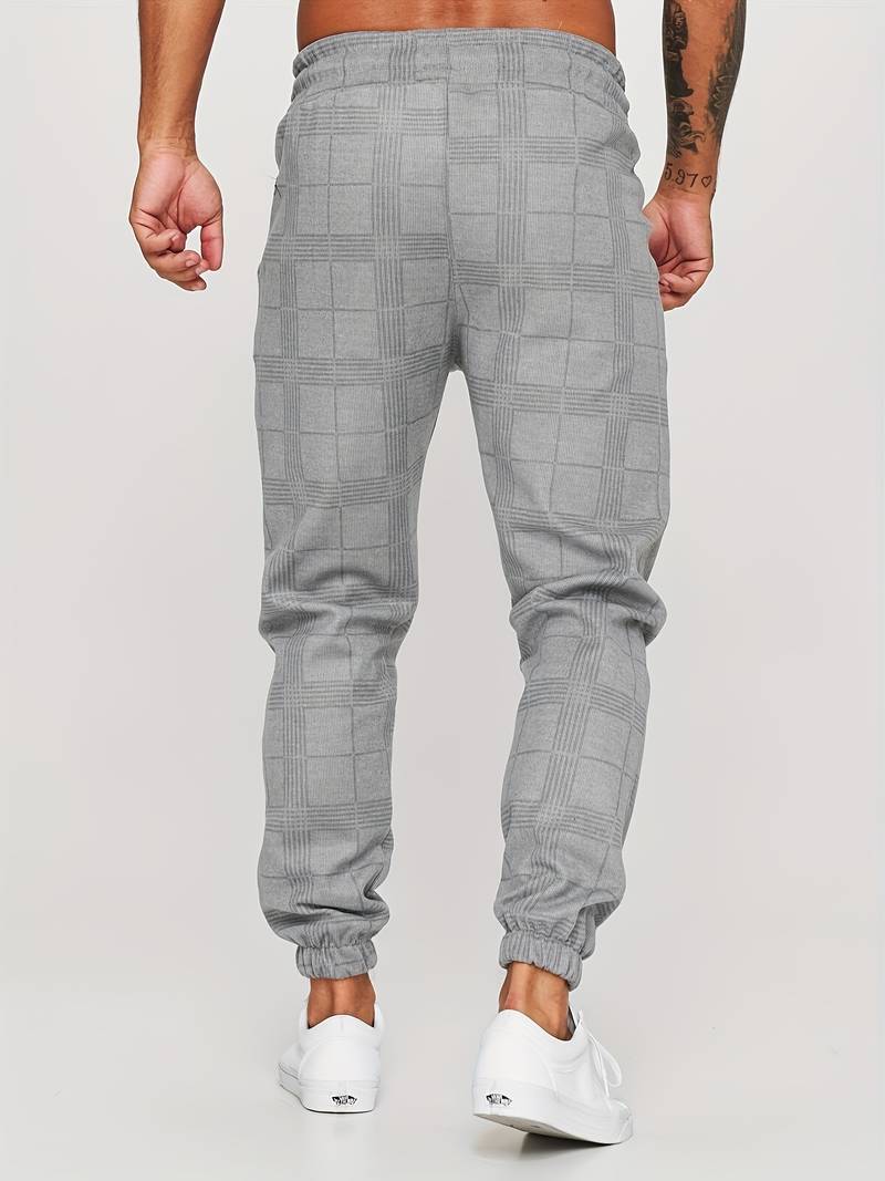 Urbanfit Men's Slim Fit Checkered Joggers