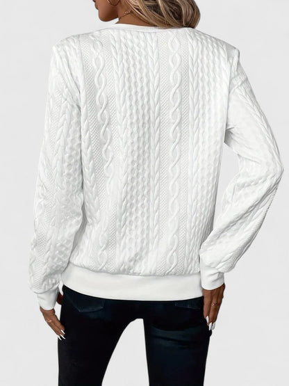 Women's Cable Knit Sweater Front Zip