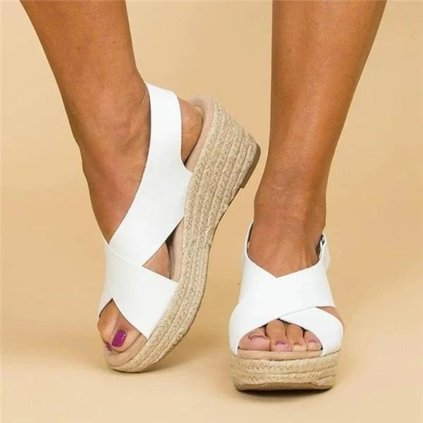 Women's Espadrille Wedge Sandals Cross Straps