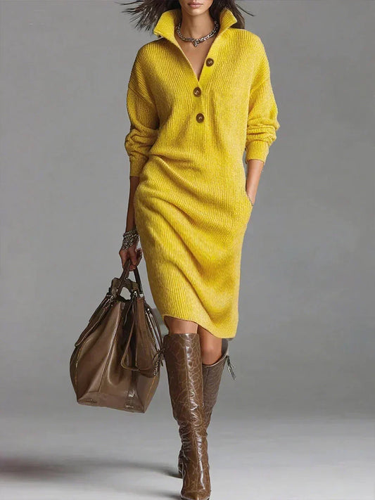 Women's Chic Sweater Dress - Fashinoza