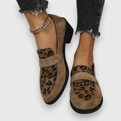 Women’s Leopard Block Heel Loafers