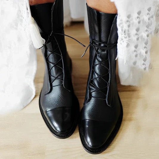 Women's Mid-Calf Lace-Up Boots - Fashinoza