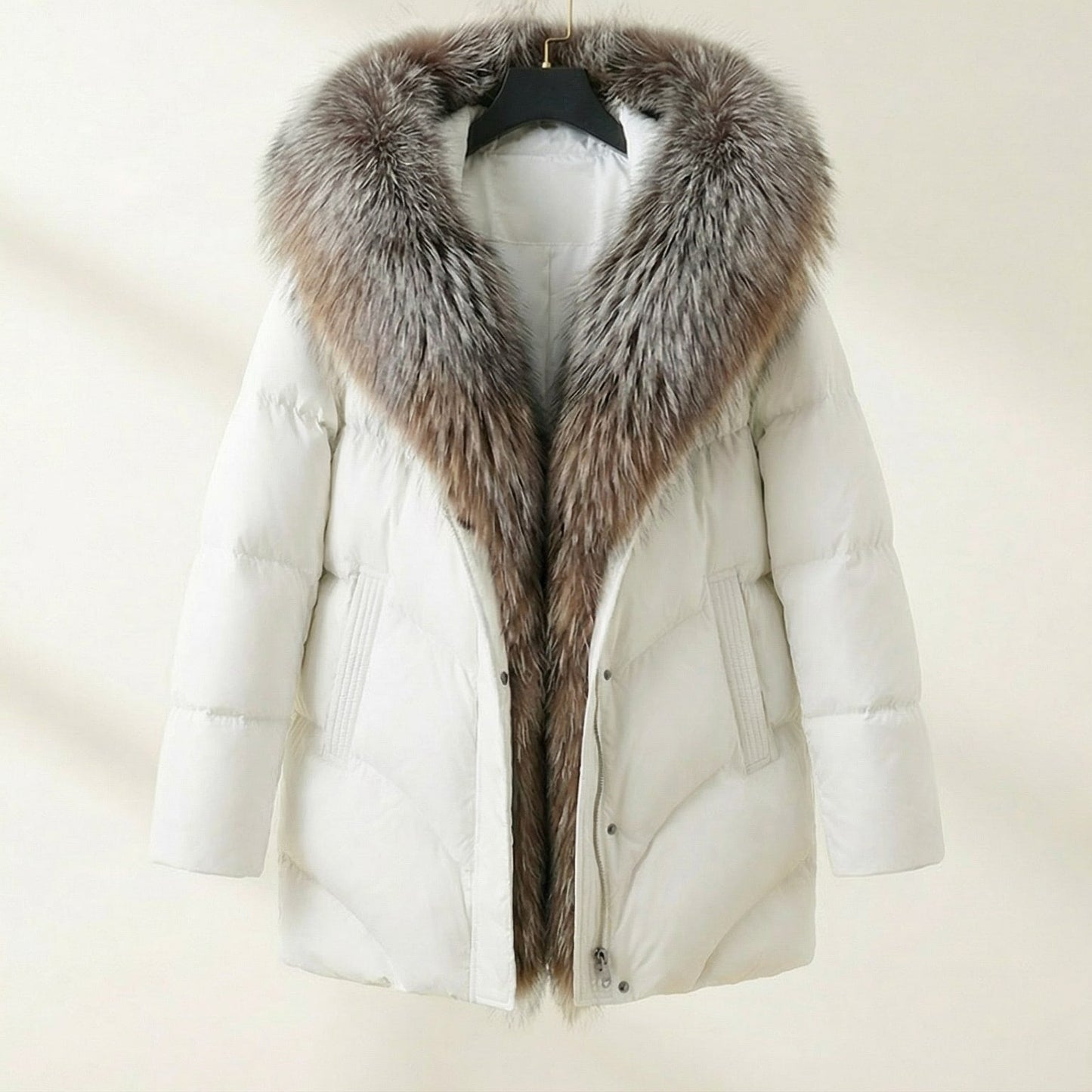 Women's Puffer Coat Fur Collar - Fashinoza