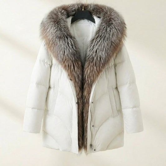 Women's Puffer Coat Fur Collar - Fashinoza