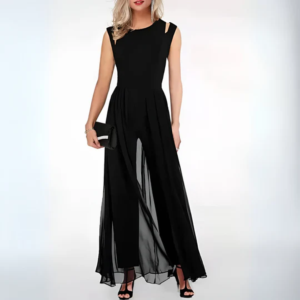 Women's Jumpsuit Modern One-Piece Black - Fashinoza