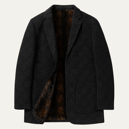 Mandello Men's Chenille Blazer Soft Fur Lining Winter - Fashinoza