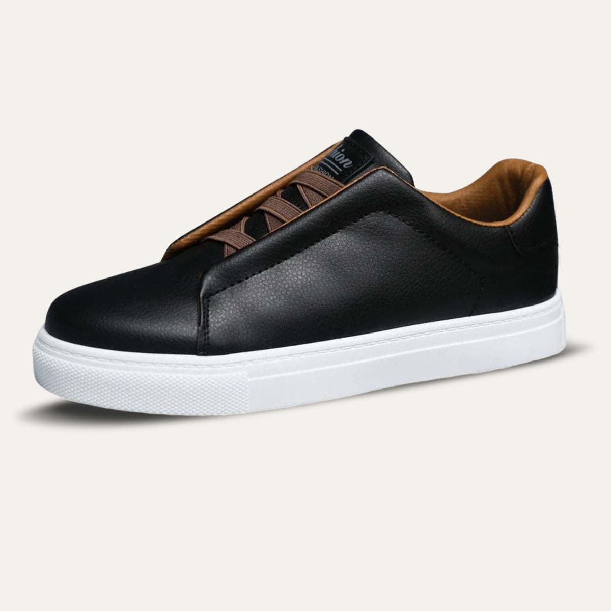 Men's Leather Slip On Sneakers - Fashinoza