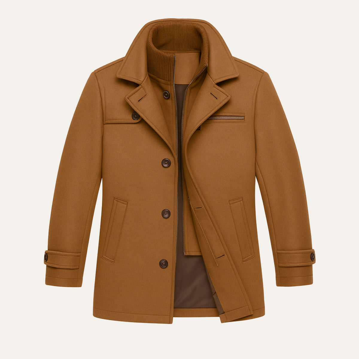 Men's Waterproof Long Jacket Adjustable Cuffs - Fashinoza