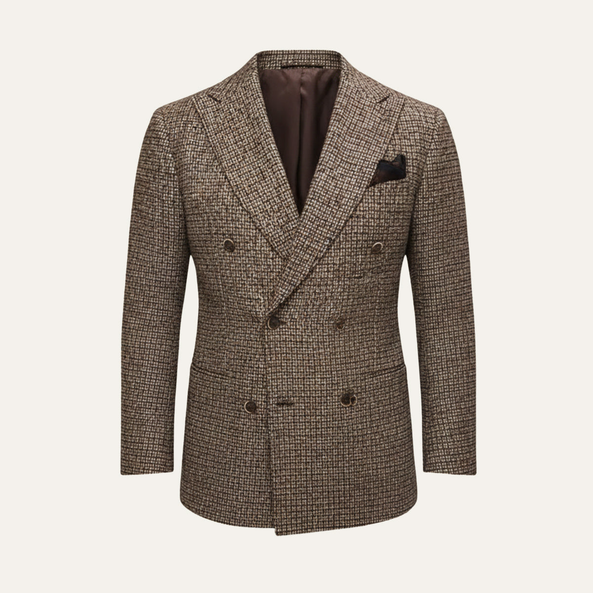 Men's Plaid Blazer Jacket Checked Double Breasted Wool